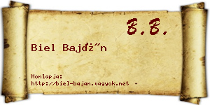Biel Baján névjegykártya